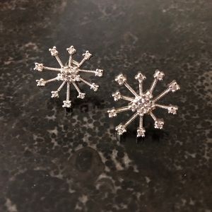 Cubic zirconia starburst earrings